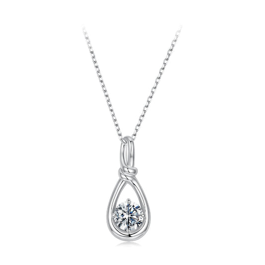 Sterling silver 1ct moissanite pendant necklace with white gold plating, 40cm chain, Bids.com on Tampa Home & Garden Store