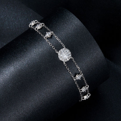 Bracelet 925 Sterling Silver moissanite with 5.0mm center stone and CZ accents on Tampa Home & Garden Store