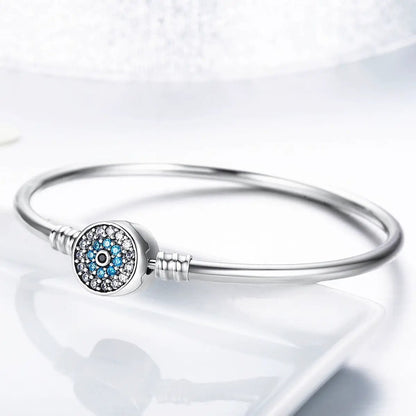 925 Sterling Silver women's bracelet size 17 with blue and clear pave stones by Bids.com on Tampa Home & Garden Store