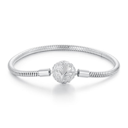 Bracelet 17cm CZ pavé centerpiece, white gold plated sterling silver on Tampa Home & Garden Store