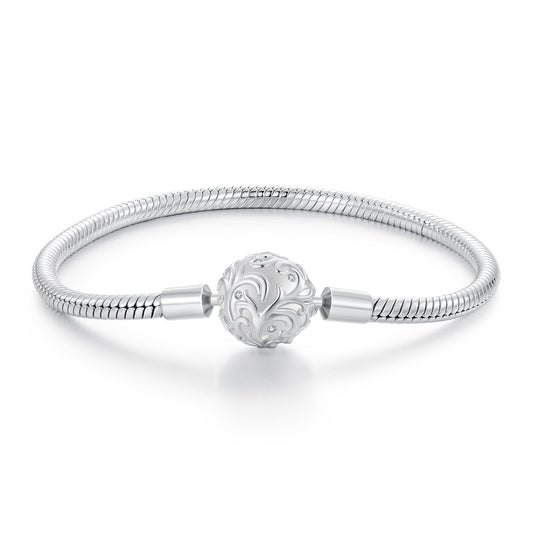 Bracelet 17cm CZ pavé centerpiece, white gold plated sterling silver on Tampa Home & Garden Store