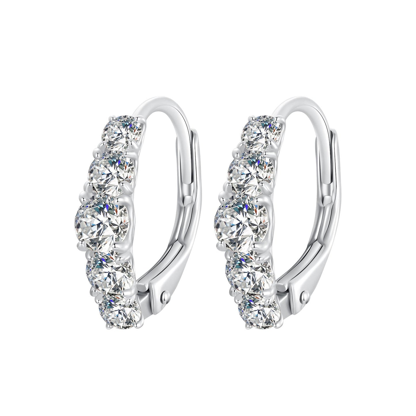 Earrings 925 Sterling Silver Moissanite hoops, 13*4mm, women's pair, Bids.com on Tampa Home & Garden Store