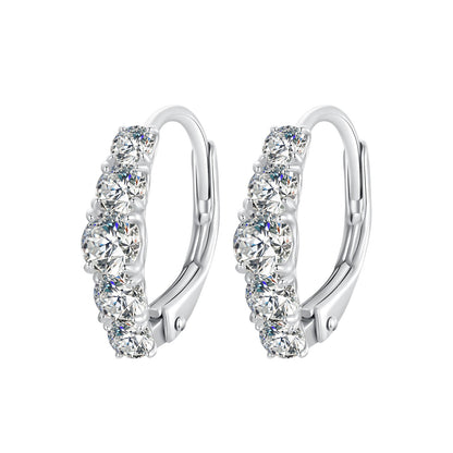 Earrings 925 Sterling Silver Moissanite hoops, 13*4mm, women's pair, Bids.com on Tampa Home & Garden Store