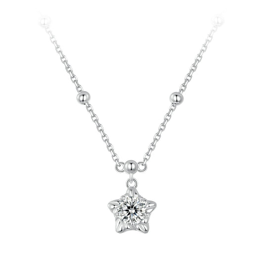 925 Sterling Silver moissanite necklace with star pendant and delicate chain by Bids.com on Tampa Home & Garden Store