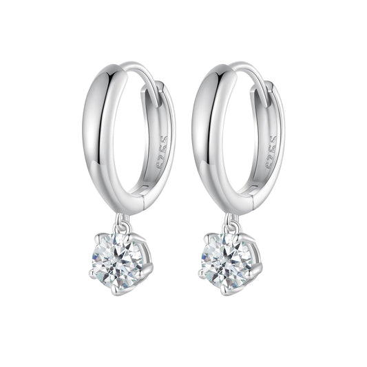 S925 sterling silver hoop earrings with 0.50ct moissanite drops, pair Bids.com on Tampa Home & Garden Store
