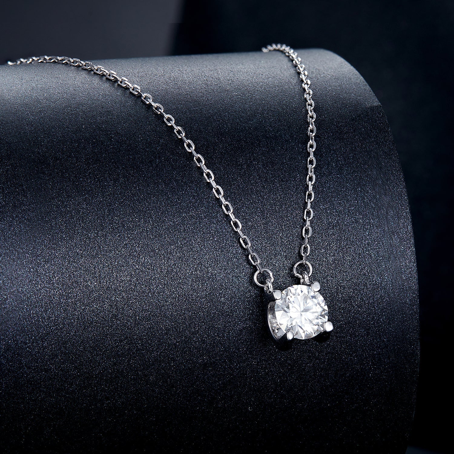 925 Sterling Silver Moissanite Necklace, 0.65ct, solitaire pendant with prong setting, by Bids.com on Tampa Home & Garden Store