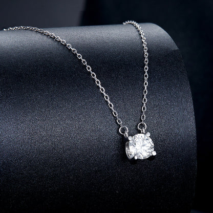 925 Sterling Silver Moissanite Necklace, 0.65ct, solitaire pendant with prong setting, by Bids.com on Tampa Home & Garden Store