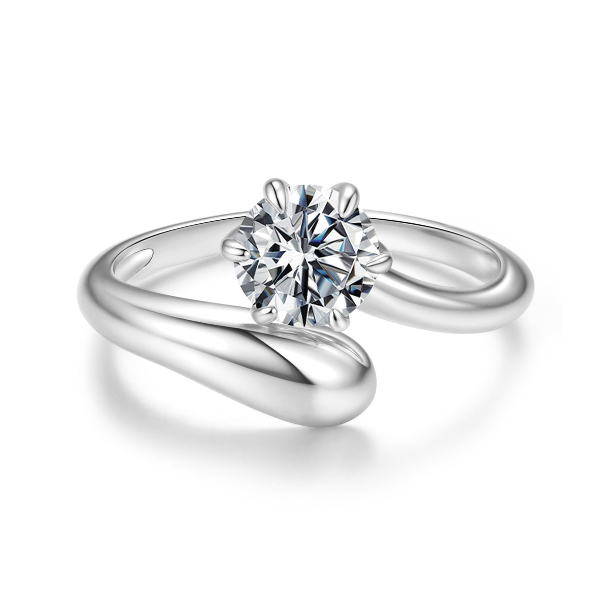 925 Sterling Silver 1 Carat Moissanite Ring for Women by Bids.com solitaire stone on band on Tampa Home & Garden Store