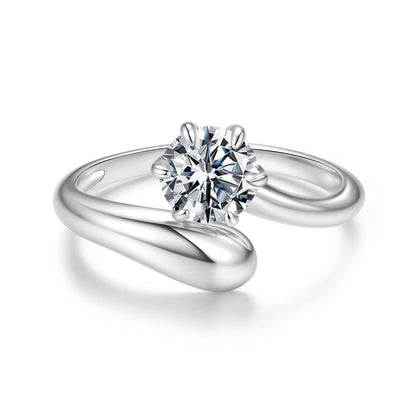 925 Sterling Silver 1 Carat Moissanite Ring for Women by Bids.com solitaire stone on band on Tampa Home & Garden Store