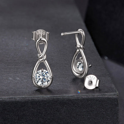 925 sterling silver moissanite earrings with teardrop frame, 0.5ct stones on Tampa Home & Garden Store