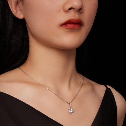 925 Sterling Silver Moissanite Necklace Pavé Setting, 45cm, platinum plated, Bids.com on Tampa Home & Garden Store