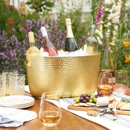 The Gold Hammered Metal Tub For Wine And Parties