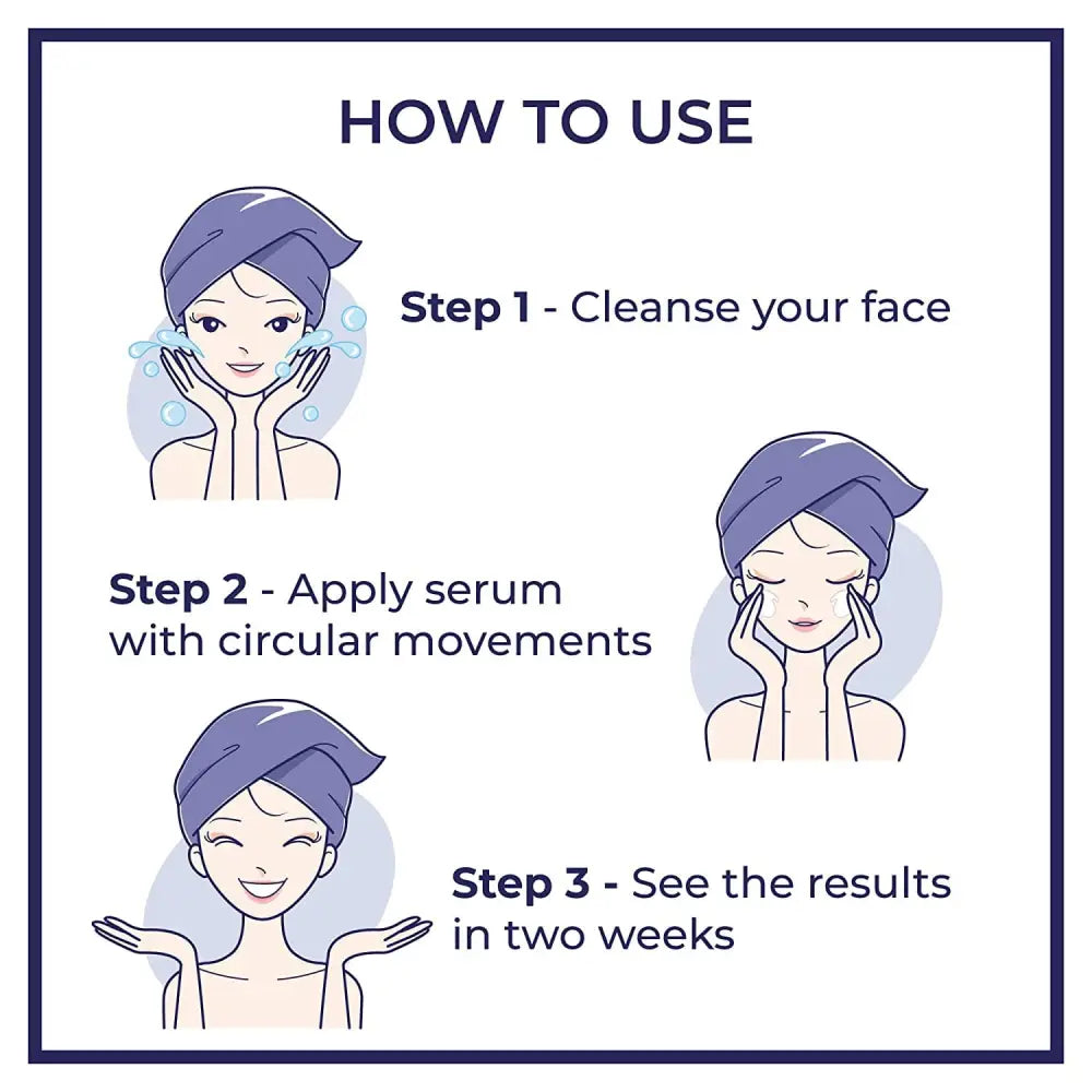 Dr.Clinic Vitamin C Facial Day Serum infographic: 3 steps cleanse, apply serum see results on Tampa Home & Garden Store