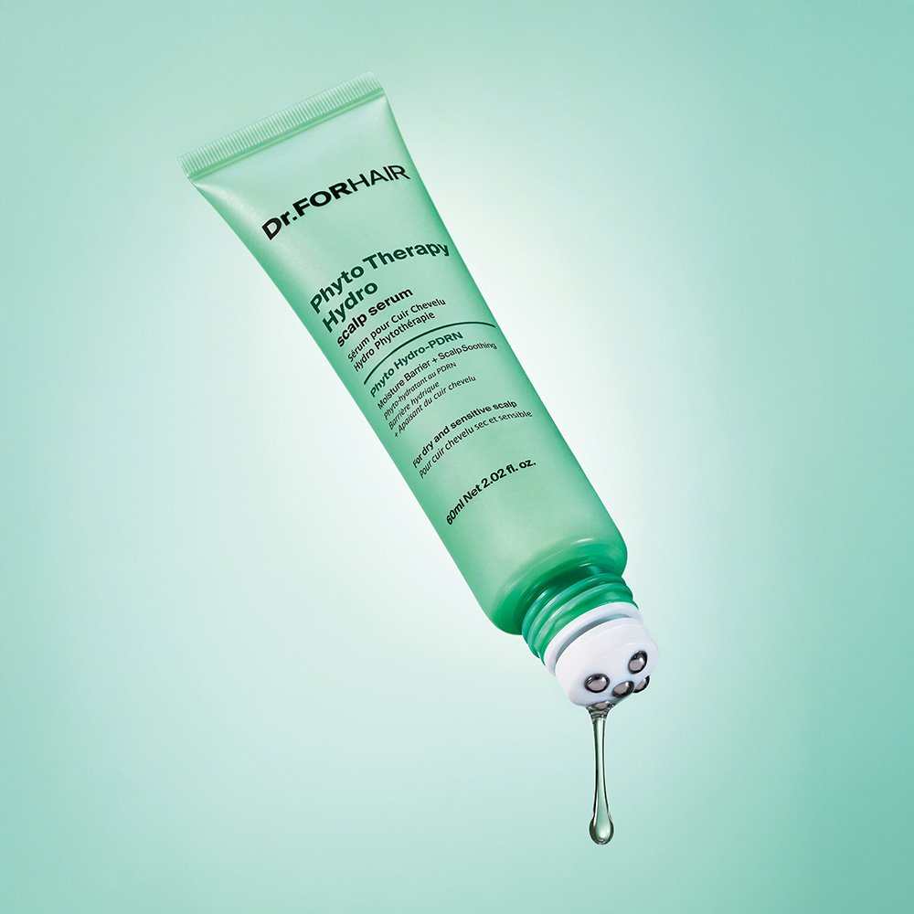 Dr.FORHAIR Phyto Therapy Hydro Serum hair serum tube, green 60ml, dripping serum on Tampa Home & Garden Store