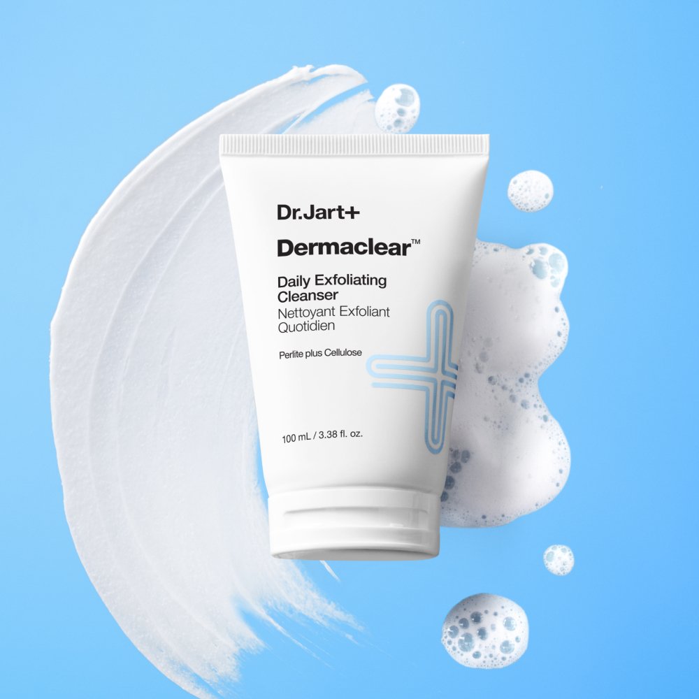 DrJart+ Dermaclear Daily Exfoliating Cleanser cleansing foam 100 mL blue cross graphic on Tampa Home & Garden Store