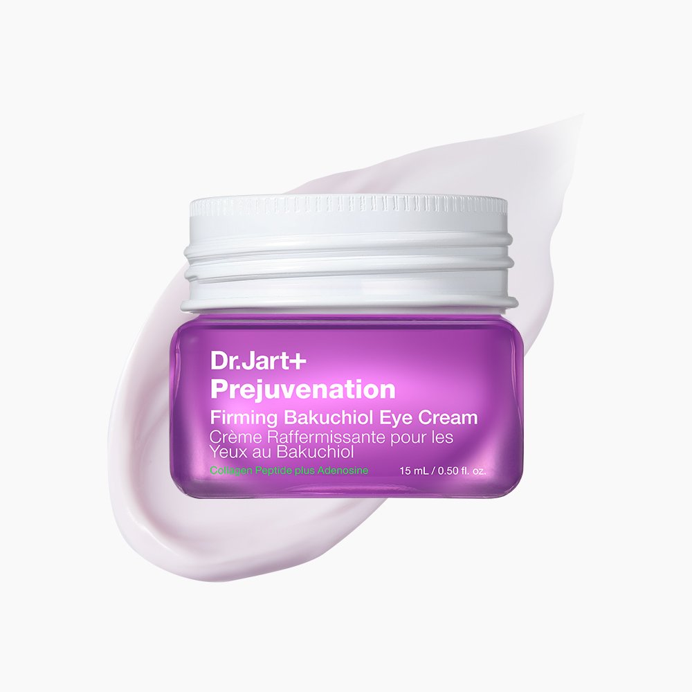 Dr.Jart+ Prejuvenation Firming Bakuchiol Eye Cream jar in purple with white cap on Tampa Home & Garden Store