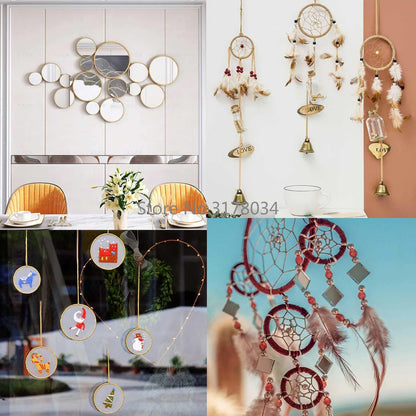 Dream Catcher Ring Round Bamboo Embroidery Hoop Set with wind chimes Stevvex on Tampa Home & Garden Store