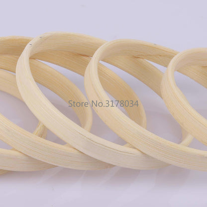 Natural bamboo round embroidery hoops set of 4 for cross stitch and wall decor on Tampa Home & Garden Store