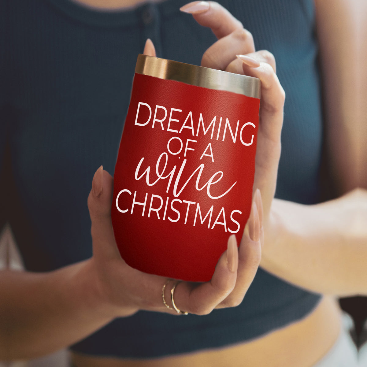 Dreaming of 17oz tumbler Gia Roma red stainless steel with white script text on Tampa Home & Garden Store