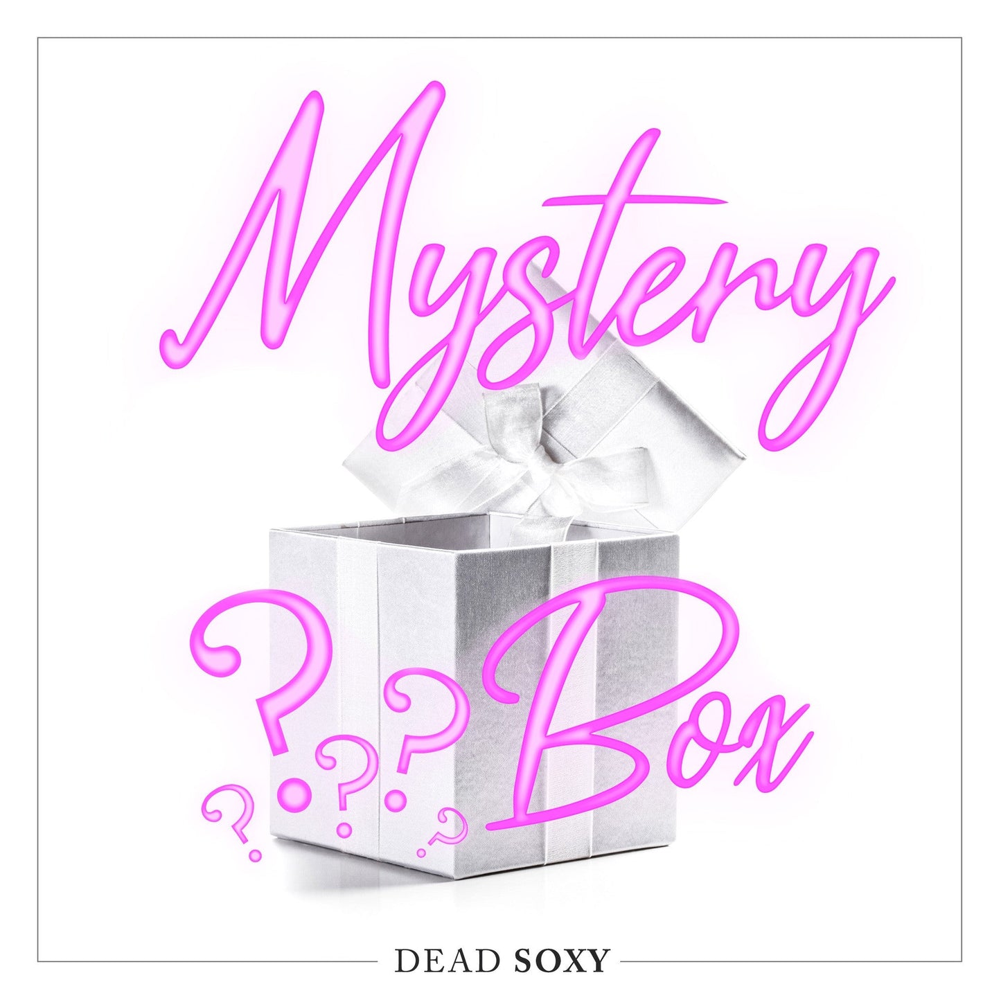 Dress Sock Mystery Box - 10 Pairs by DeadSoxy, neon pink Mystery artwork on gift-ready socks on Tampa Home & Garden Store