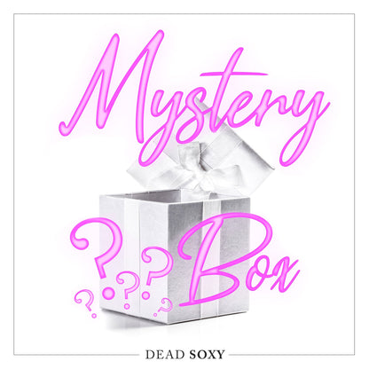 Dress Sock Mystery Box - 10 Pairs by DeadSoxy, neon pink Mystery artwork on gift-ready socks on Tampa Home & Garden Store
