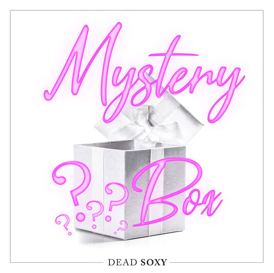 Dress Sock Mystery Box - 10 Pairs by DeadSoxy, neon pink Mystery artwork on gift-ready socks on Tampa Home & Garden Store
