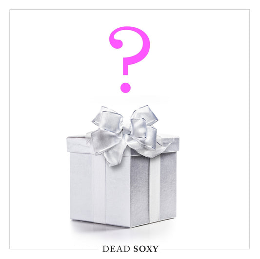 DeadSoxy Dress Socks Mystery Box 10 pairs boardroom dress socks in gift box with silver ribbon on Tampa Home & Garden Store