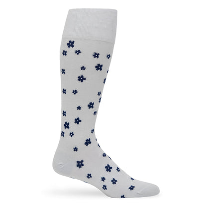 Drew Classic Navy and Gray Micro Floral Socks