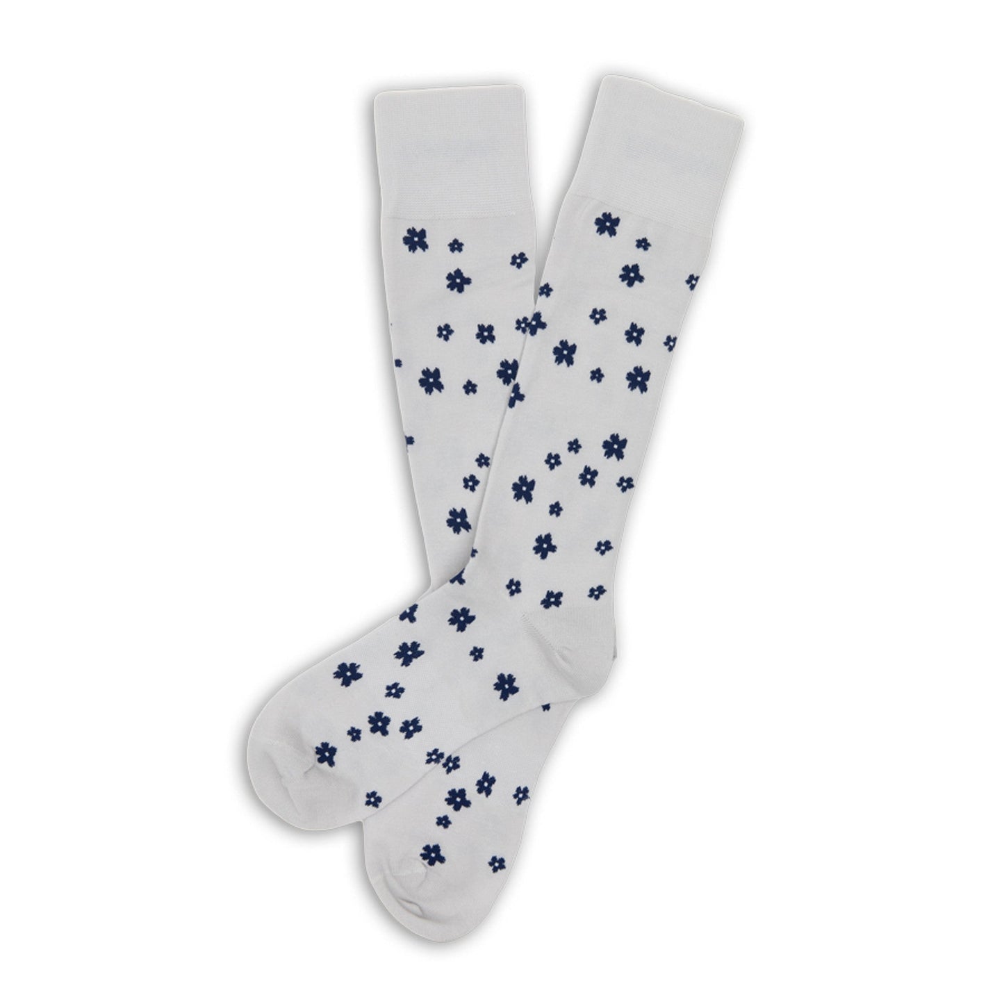 Drew Classic Navy and Gray Micro Floral Socks