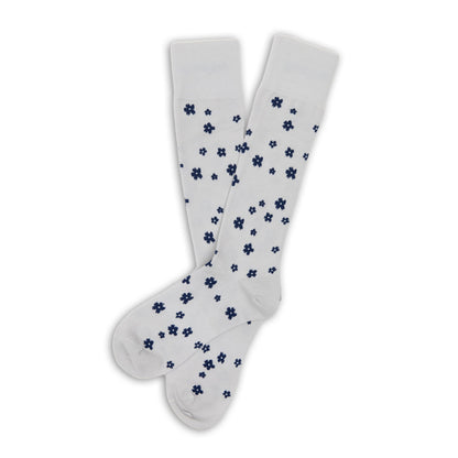 Drew Classic Navy and Gray Micro Floral Socks