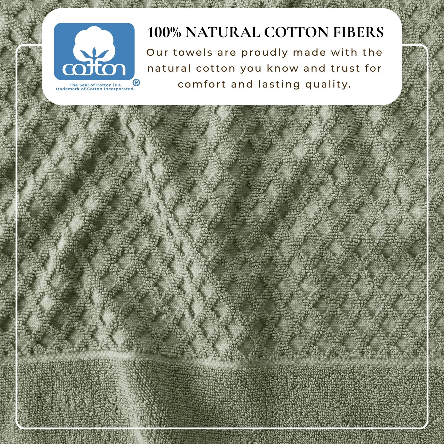 Cotton Diamond Waffle Weave Bath Towel Set