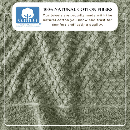 Cotton Diamond Waffle Weave Bath Towel Set
