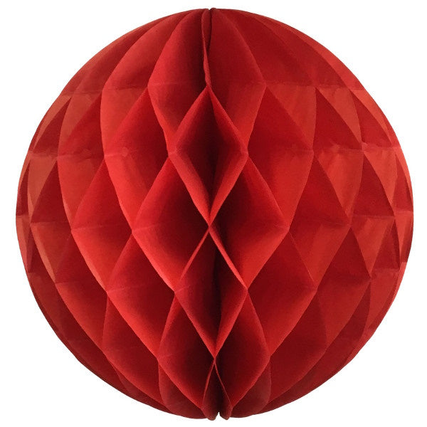 Bola de nido de abeja para decoración de fiestas - Roja - 9.75"