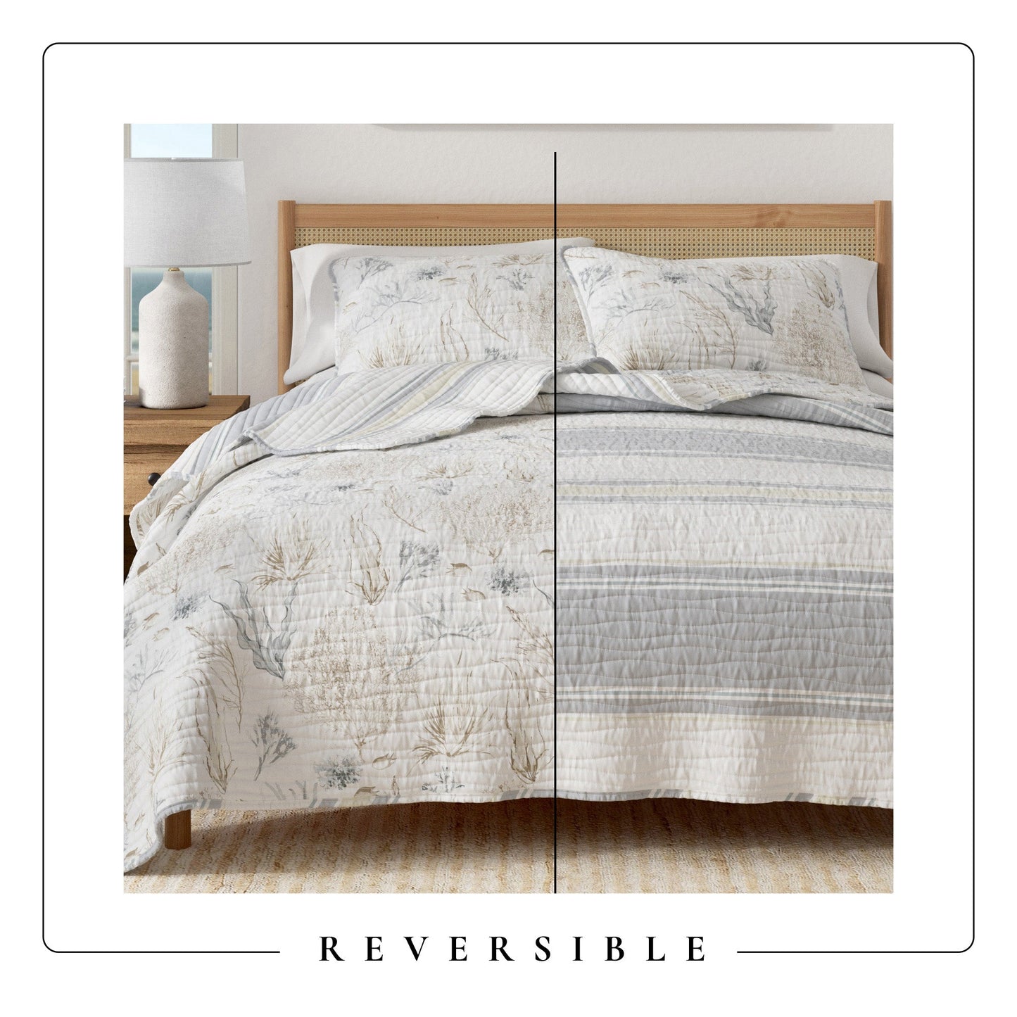 Coral Sea Coastal Quilt Set and Soft Microfiber