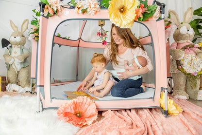 Pop 'N Go Playpen pink play yard with mesh panels by The California Beach Company LLC on Tampa Home & Garden Store