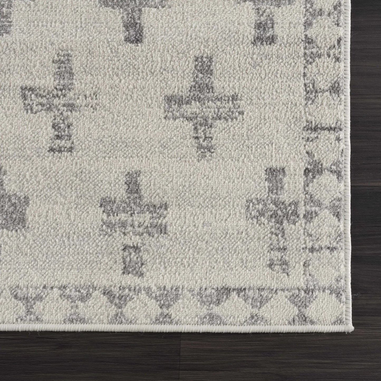 Tigris Swiss Cross Ivory and Gray Area Rug