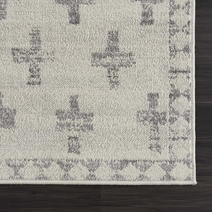 Tigris Swiss Cross Ivory and Gray Area Rug