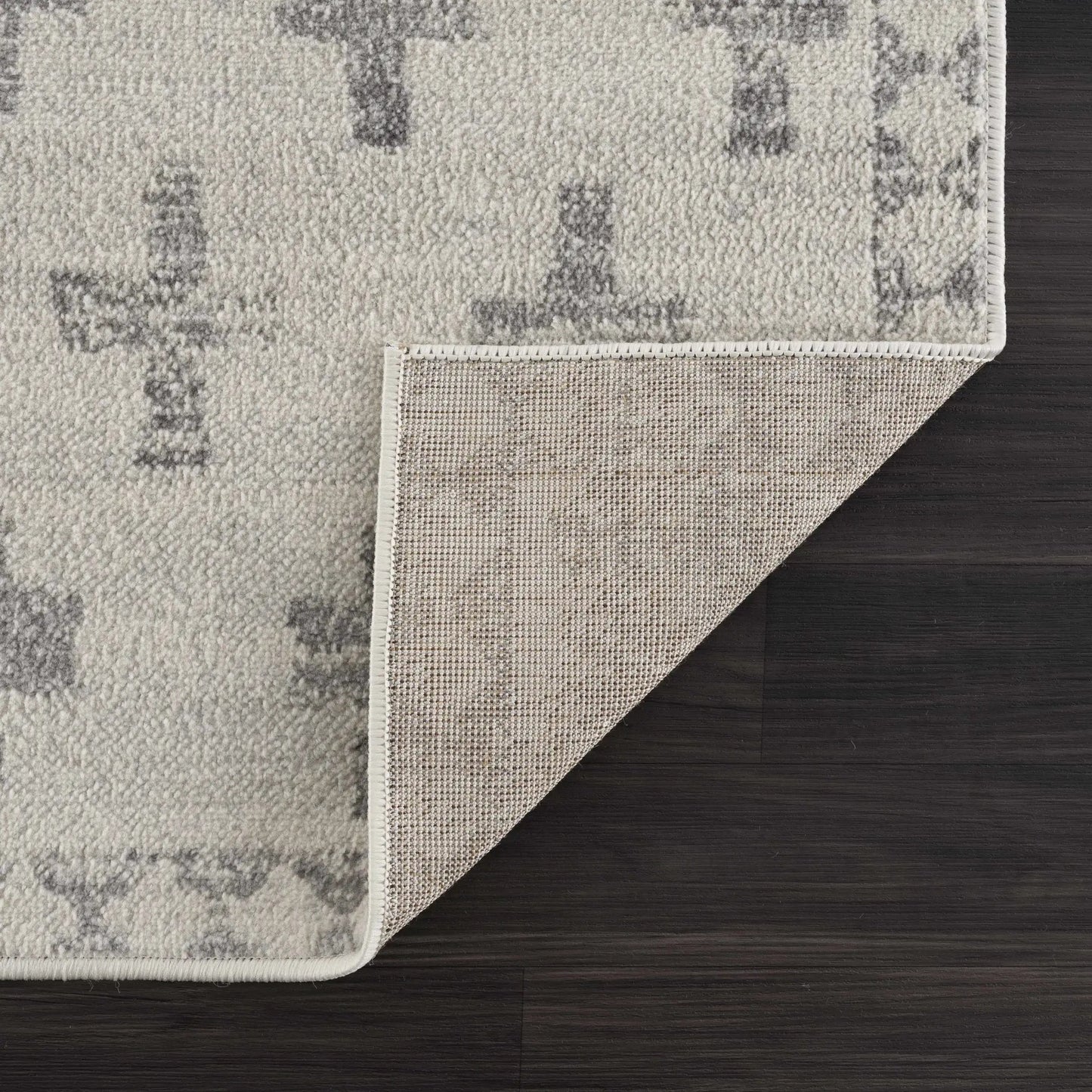 Tigris Swiss Cross Ivory and Gray Area Rug