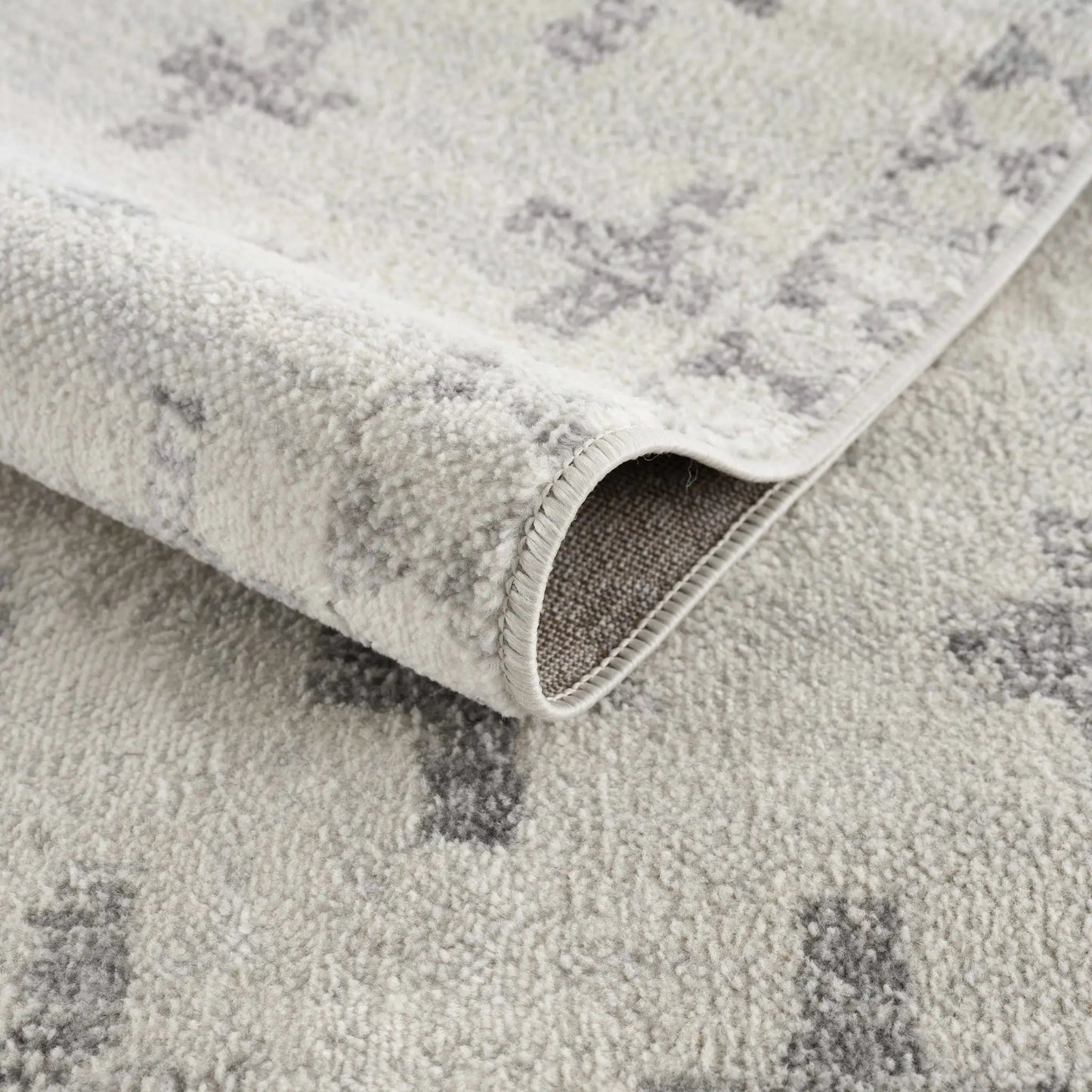 Tigris Swiss Cross Ivory and Gray Area Rug