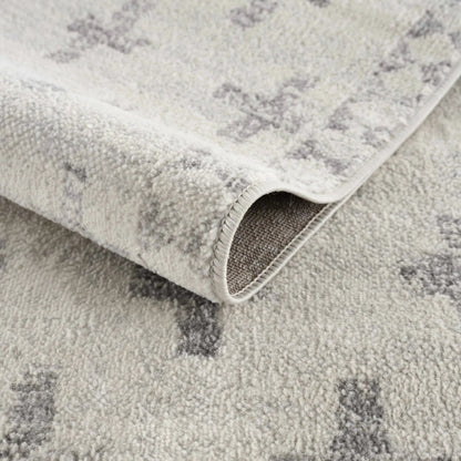 Tigris Swiss Cross Ivory and Gray Area Rug