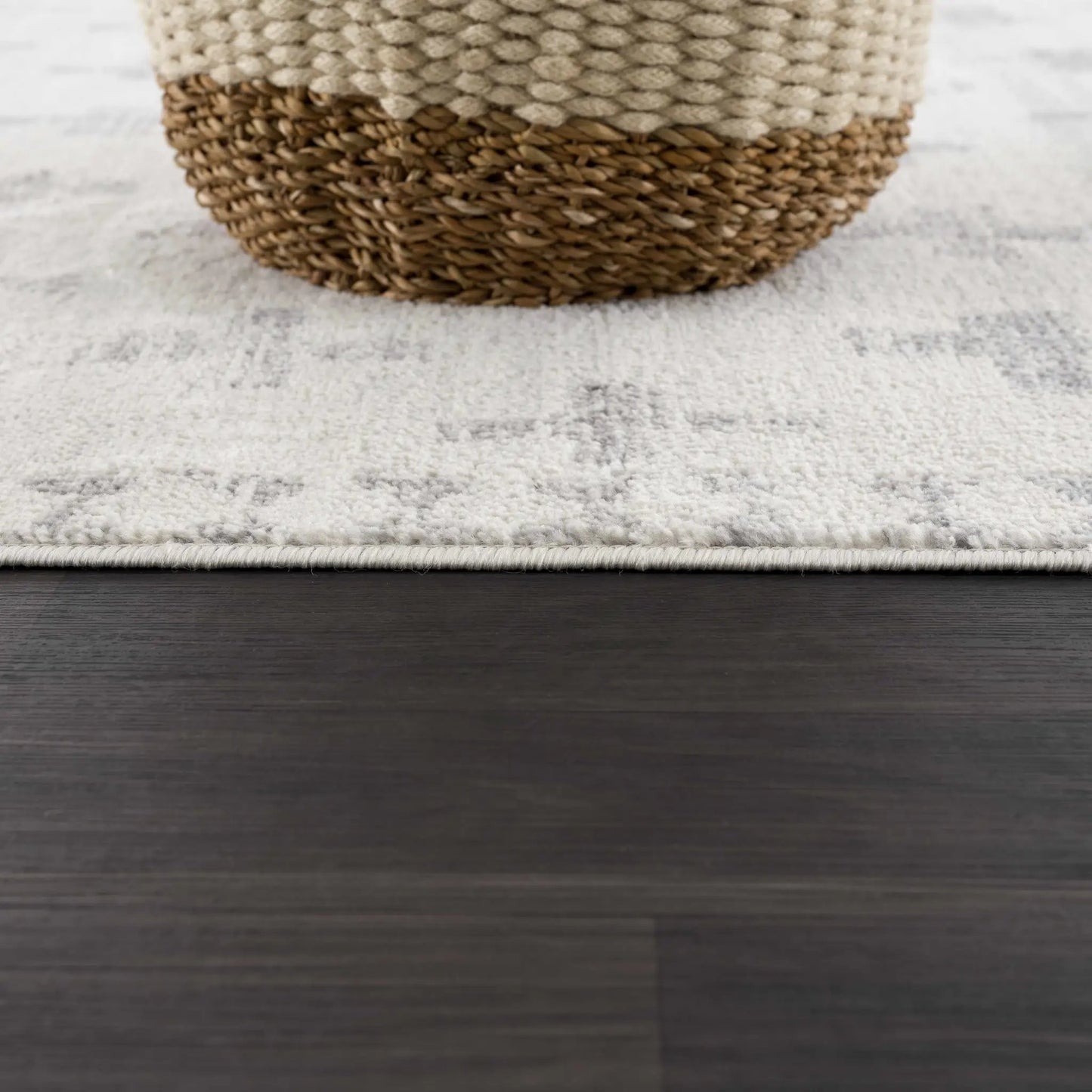 Tigris Swiss Cross Ivory and Gray Area Rug