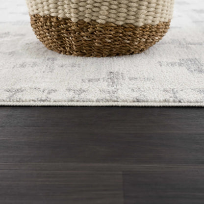 Tigris Swiss Cross Ivory and Gray Area Rug