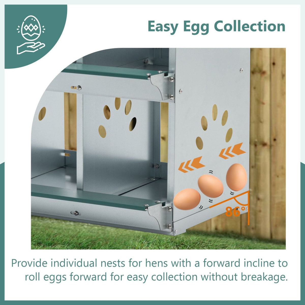 6-Room galvanized steel chicken nesting box with perforated panels Mercantile Mountain hen coop on Tampa Home & Garden Store
