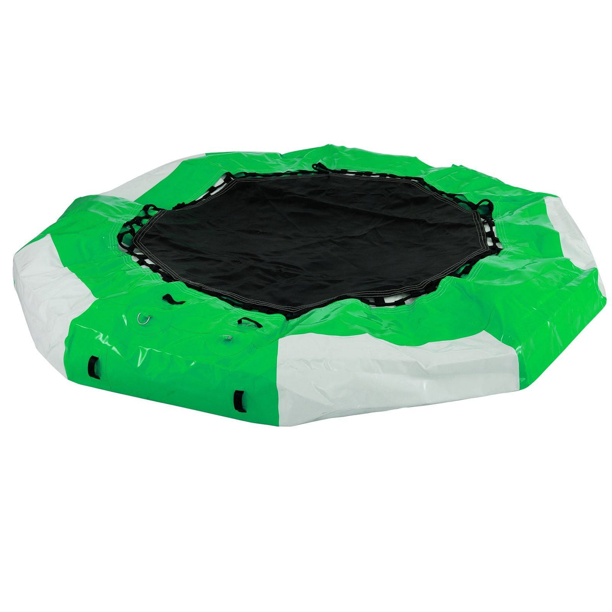 10ft inflatable water trampoline with ladder, round green/white water bouncer by Mercantile Mountain on Tampa Home & Garden Store