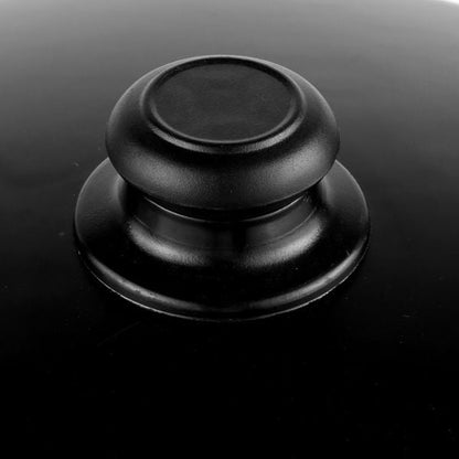 Outdoor Charcoal Smoker Grill lid knob on black metal barrel cooker on Tampa Home & Garden Store