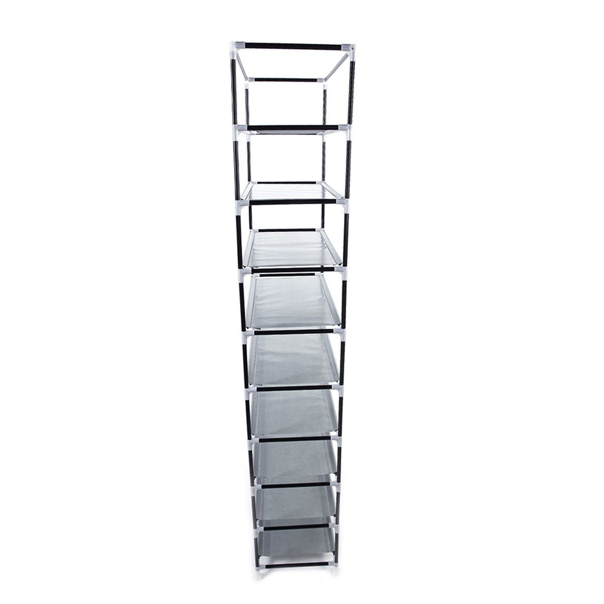 Mercantile Mountain shoe rack, 10-layer non-woven fabric shelves, black with white frame on Tampa Home & Garden Store
