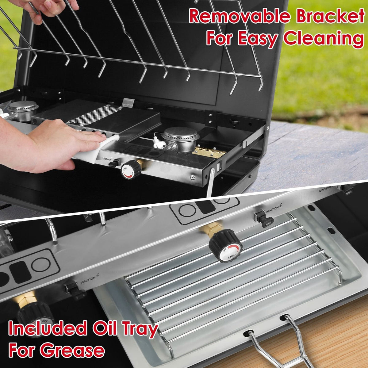 3-Burner portable propane camping stove with windshield and toast tray Mercantile Mountain on Tampa Home & Garden Store