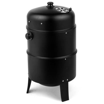 Outdoor Charcoal Smoker Grill by Mercantile Mountain portable black barrel BBQ cooker on Tampa Home & Garden Store