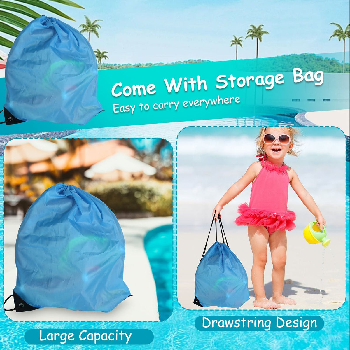 24pcs Kids Diving Pool Toys Set in blue drawstring bag for water play on Tampa Home & Garden Store