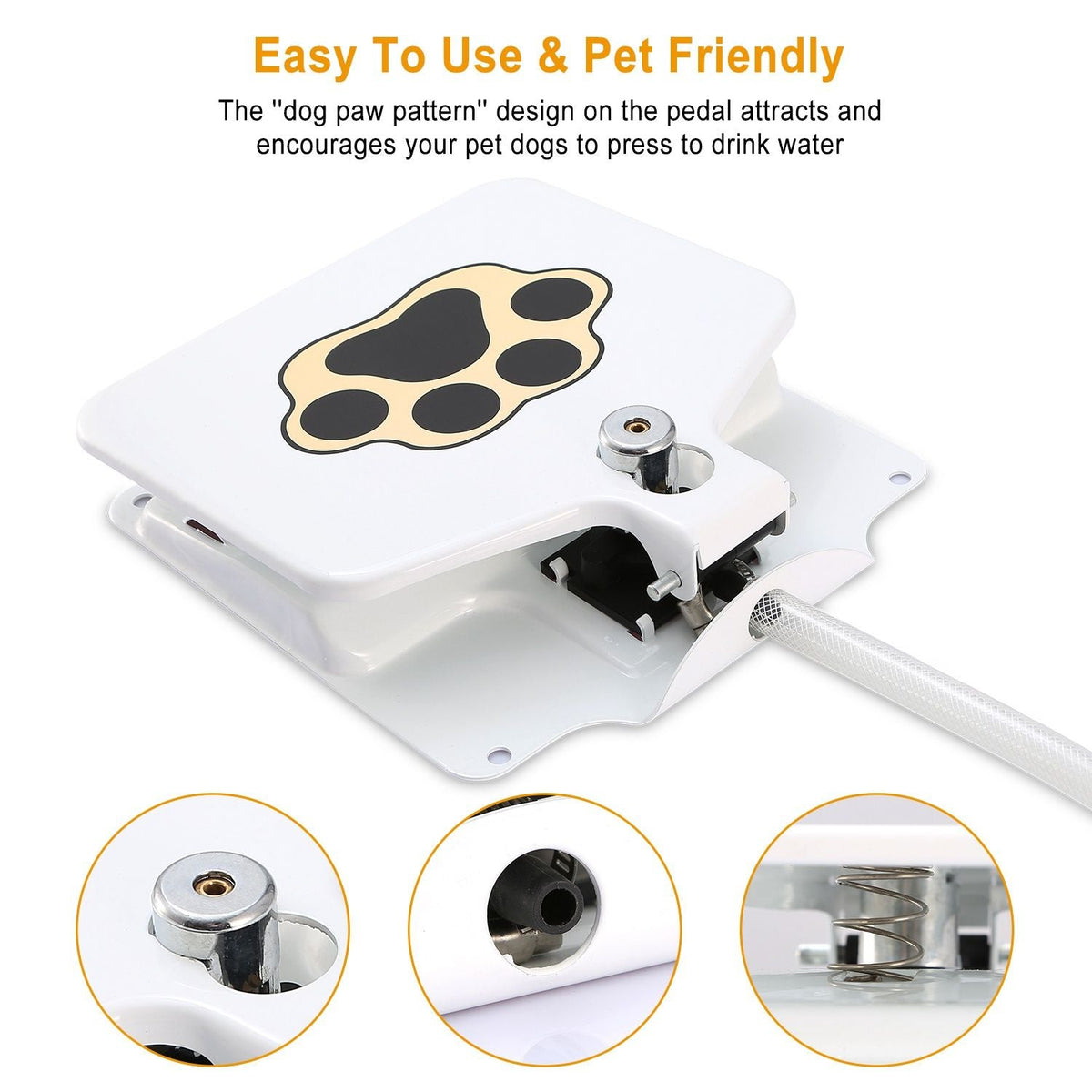 Outdoor Dog Water Fountain Step-On Activated Pet Water Dispenser white paw print Mercantile Mountain on Tampa Home & Garden Store